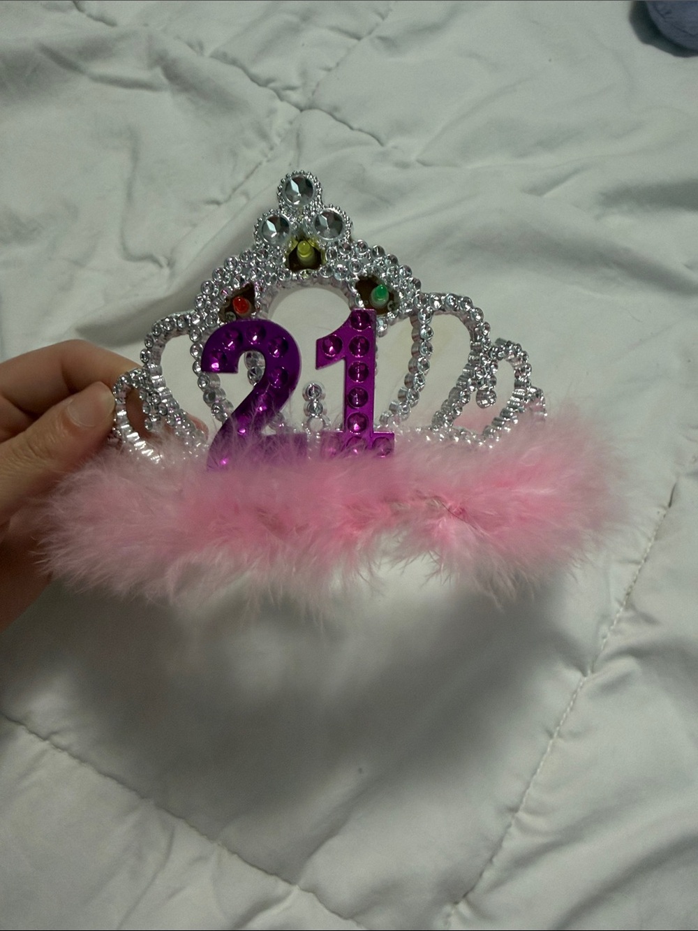 21st Birthday Pink Feather Tiara